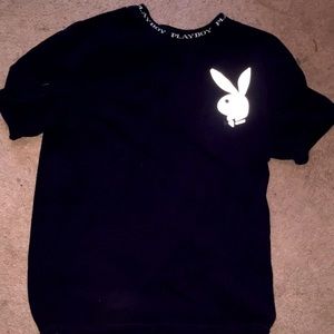 Black and white playboy shirt. Size large